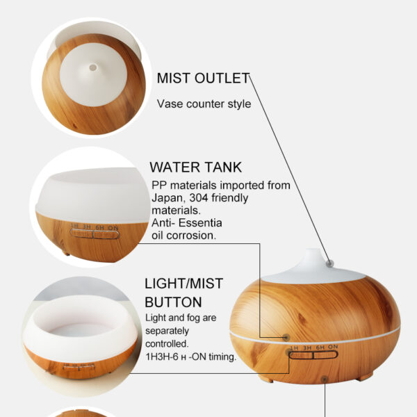 Ultrasonic Electric Aroma Diffuser 1841 - 이미지 6