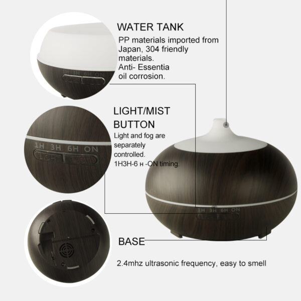 Ultrasonic Electric Aroma Diffuser Black 1841 - 이미지 5